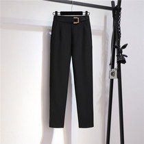 Black Western Dress Pants Woman 2022 Spring Summer New High Waist Pituality 90% Pro West Pants Small Feet Kharen Pants Straight Drum Pants