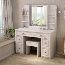 Dressing table bedroom simple modern small apartment desk integrated makeup table solid wood color table with mirror ZC