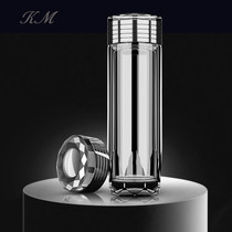 KM Double insulation glass transparent thermos cup tea mens high-grade crystal Cup special cup teacup