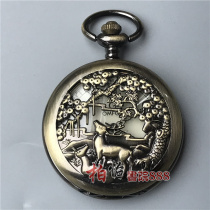 Antique pocket watch Mens mechanical watch Old antique miscellaneous Republic of China mechanical watch pendant Lucky ancient old copper watch