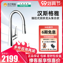 (Hansgeya 137) Sink faucet hot and cold water kitchen faucet single handle pull type vegetable basin faucet