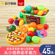 Childrens play house toys kitchen cut fruit set vegetables baby can cut vegetables boys and girls cut music 951