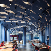 Hotel atrium corridor pendant Kindergarten wall Creative aerial pendant Exhibition hall Engineering hall Fish decoration pendant