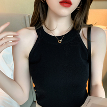 Knitted halter neck small camisole womens inner summer design sense Small crowd wear hot girls sleeveless top ins tide