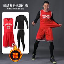 Sports tights mens basketball suit suit quick-drying clothes high-elastic training bottoming morning running pants fitness clothes