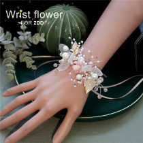 Handmade simple and sweet wedding ceremony bride wrist flower bridesmaid sister group hand flower children's performance hand tie flower jewelry