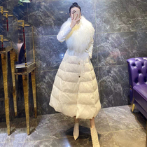 Anti-season clearance down jacket 2020 winter new Korean version of the large lamb wool collar over the knee waist thin down jacket