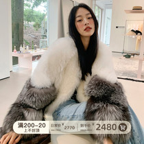 Chen Yelu 2021 imported whole leather silver fox fur coat womens short Tuscan fur coat