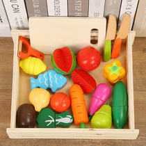 Barrel cut and cut to see magnetic wooden fruit baby Chile wooden vegetable House children magnet toy