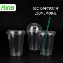 Hengxin PET transparent cup Net red milk tea coffee takeaway packed cup beverage juice plastic cup with lid 100