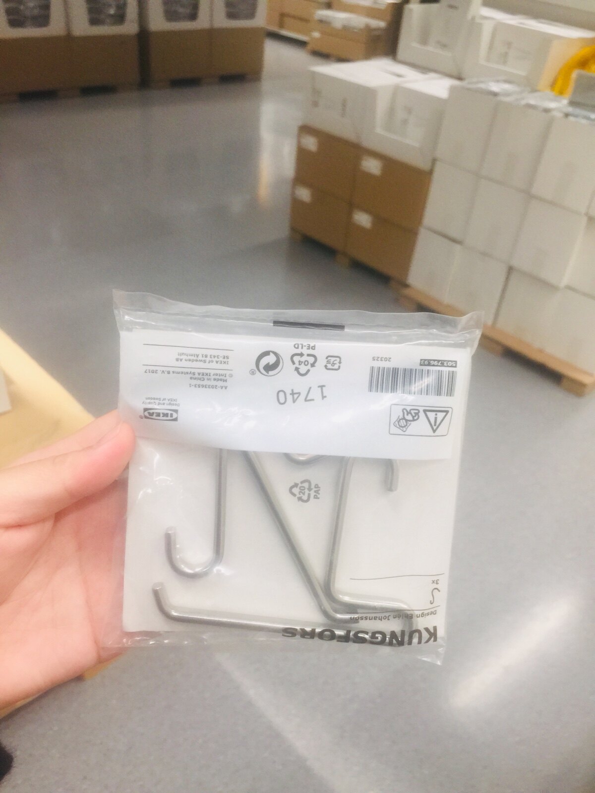 IKEA domestic Conforth-shaped hook stainless steel kitchen rail