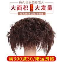 Wig cap top hair repair mom middle-aged and elderly cover white hair texture fluffy curly hair real hair seamless wig female short hair