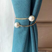 Modern minimalist light luxury curtain strap Pearl alloy flexible casual shape model room soft decorative curtain buckle