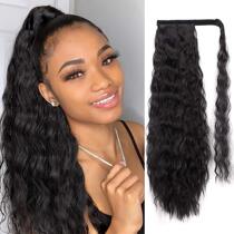 Velcro corn hot horsetail foreign trade European and American wig female long curly hair chemical fiber corn silk silk silk ponytail wig