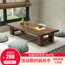 He room tatami low table floating window table coffee table Japanese long table antique Zen simple wooden table old Kang table