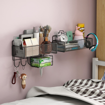 Dormitory good artifact bedside wall shelf non-perforated wall-mounted shelf storage rack dormitory hanging basket