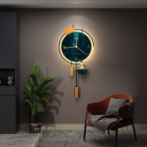 Modern minimalist decorative clock wall clock living room household Nordic light luxury fashion watch silent bedroom wall clock light