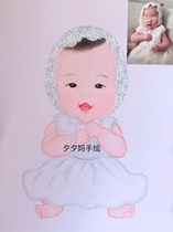 Xixi mother hand-painted baby cartoon fetal hair painting custom childrens growth souvenir gift