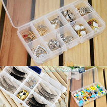 Automatic wholesale transparent plastic box 10 grid 15 jewelry finishing storage box mascara box multi grid grid