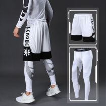 Fitness pants mens sports pants basketball shorts tight-fitting trousers seven points Training quick-drying suit running compression pants