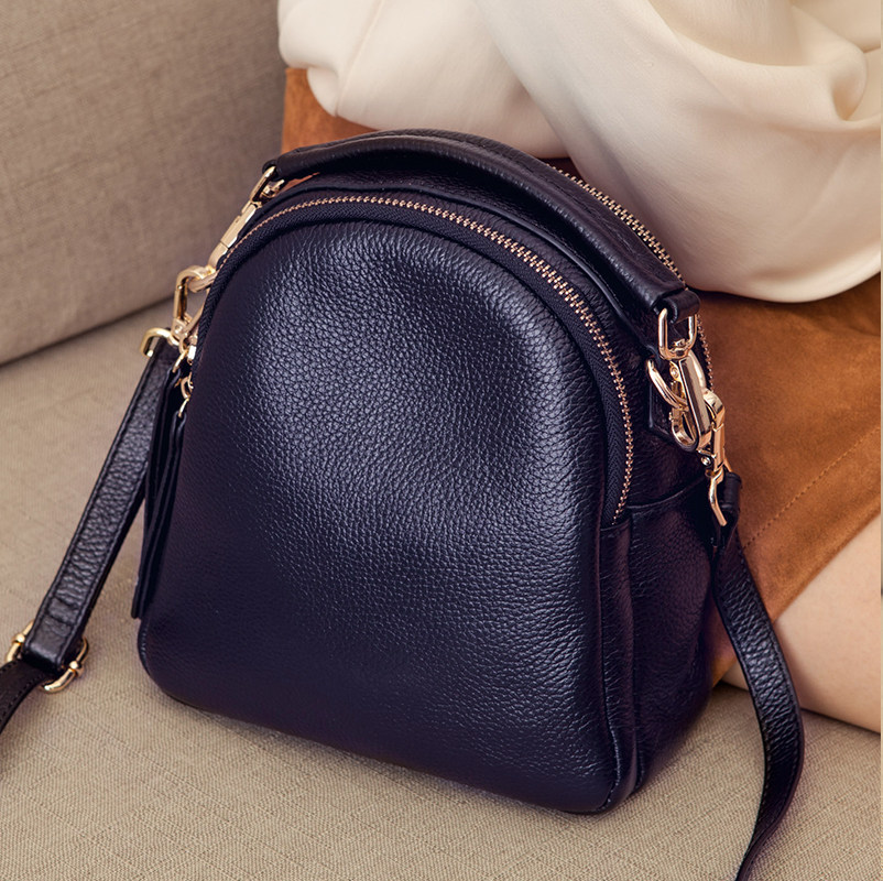 2021 new womens bag tide simple head layer cowhide shoulder bag womens small bag womens fashion stiletto bag handbag handbag