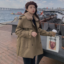 Parker cotton-padded womens short 2021 new winter small man tooling plus velvet padded padded jacket tide