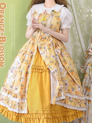 taobao agent Orange blossom sleeping lolita rural wind daily summer cotton original solid color SK half skirt