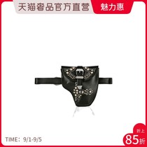  (New product on the shelves)Philipp Plein Ladies punk style Pearl metal rivet decorative leather fanny pack