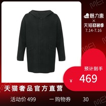 blackgateone black simple personality neckline long-sleeved long-sleeved mens coat in autumn and winter fashion brand handsome