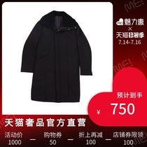 LIU * JO UOMO Black fashion crisp wool collar Autumn and winter casual wool coat mens long coat