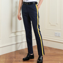 Aviation flight captain uniform work business trousers mens straight Korean slim fashion youth bottoms four seasons