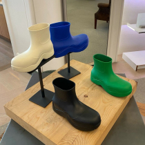 AW BV net red Ahigo thick-soled outer wear rain boots womens height-increasing jelly shoes waterproof rain boots Chelsea boots boots