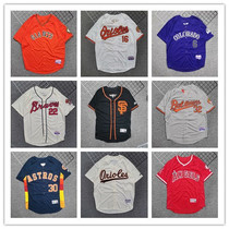 American short-sleeved cardigan baseball uniform men hiphop jersey T-SHIRT hip-hop plus fertilizer to increase baseball lining