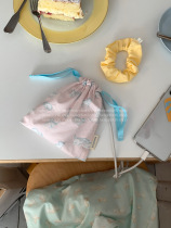 South Korea Imported Fabric Homemade Cat Printed Draw Rope Cashier Bag Bunch Pocket Zero Wallet Headphone Makeup Wrap