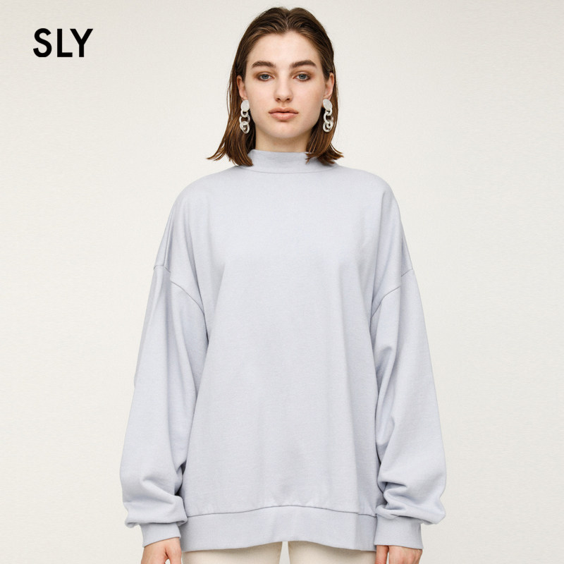 SLY spring new Japanese solid-color shoulder loose-fitting collar casual wear women 030DAH80-4840