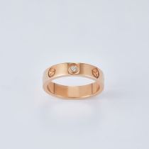 18K rose gold screw diamond ring LOVE classic wide and narrow version couple ring Gold Platinum
