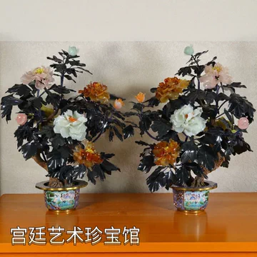 景泰蓝玉石牡丹花盆景摆件-景泰蓝玉石牡丹花盆景摆件促销价格、景泰蓝