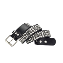 Womens Single Double or Rivet Grommet Belt Punk Waist Belt