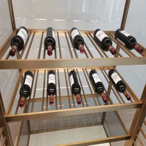 Custom Red Wine Bottle Laminate Frame Partition Bottle Frame Aluminum Alloy Tibetan Wine Bottle Partition Red Wine Bottle Storage Frame with Light Frame