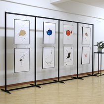 Folding painting exhibition display rack Kindergarten works display rack octagonal prism vertical floor-to-ceiling screen partition exhibition grid rack