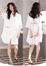 Ice Silk Sleeping Skirt Summer Sweatshirt 2022 New Tide Middle Dress Superior Sensuality Sensual Sentient thin Lining Womens Summer