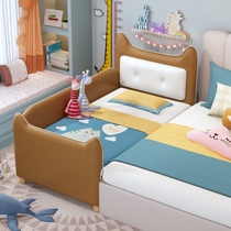 Childrens splicing bed with guardrail boy single bed side widened splicing big bed baby bed baby bed solid wood baby bed