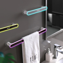 Towel rack non-perforated toilet bathroom suction cup hanger bath towel shelf Nordic simple creative single pole holding pole
