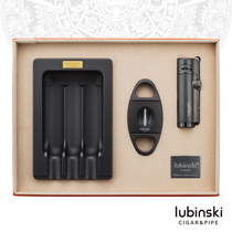 Rubinski cigar tool set alloy ashtray 4 straight punch lighter V-shaped scissors three tool gift box