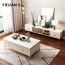 (New product)Light luxury post-modern coffee table TV cabinet combination Light luxury modern simple small apartment coffee table TV cabinet