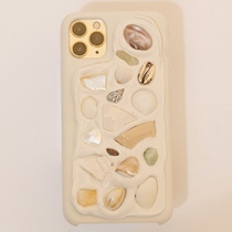 memor with shell stone phone case beige 12 liquid silicone iphone13 protective cover 12promax