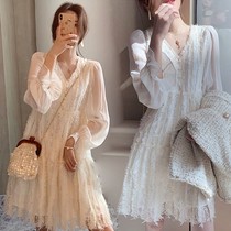 Pregnant women dress autumn fashion style 2021 early autumn loose slim size small man lace skirt long