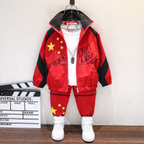 Boys  autumn suit trendy childrens clothing 2021 new handsome baby autumn clothes Western style childrens sports two-piece suit