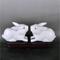Afghan Jade White Jade Rabbit safe white jade ornaments living room jade rabbit ornaments