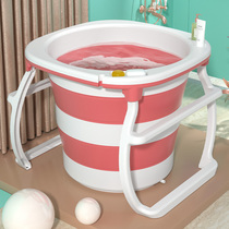 Bath tub Bath tub plus high childrens bath tub Baby swimming bucket Household full body round bath tub Adults can be folded